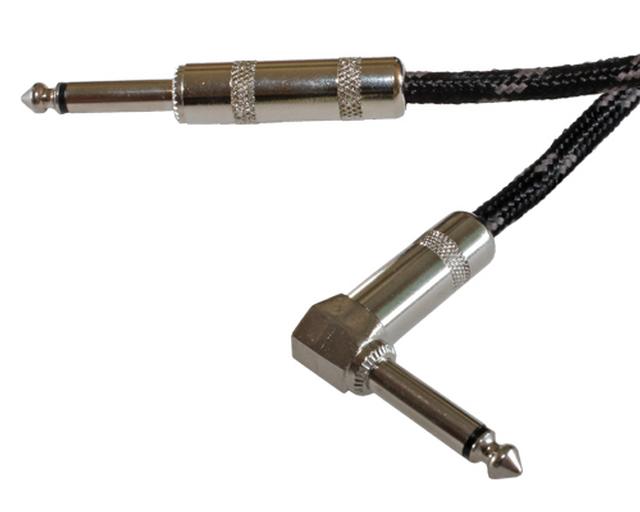 12ft woven guitar cable metal plugs RA-ST BLACK