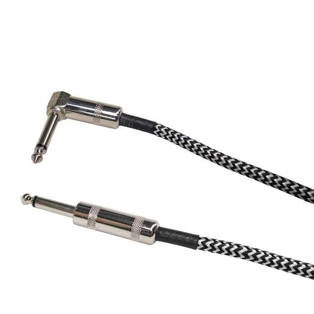 12ft woven guitar cable metal plugs RA-ST SILVER