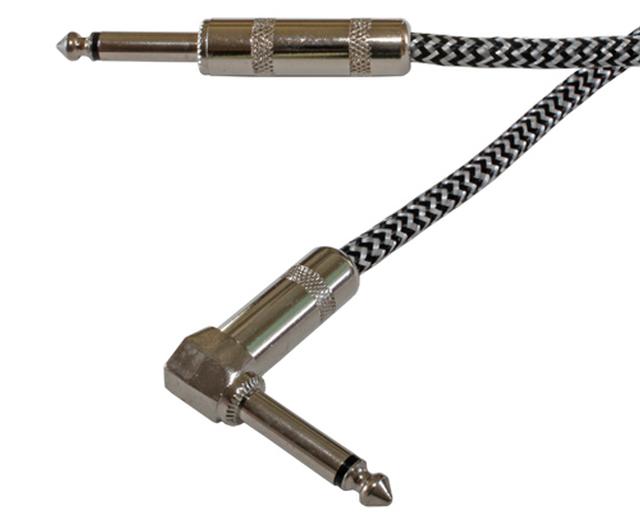 18ft woven guitar cable metal plugs RA-ST SILVER