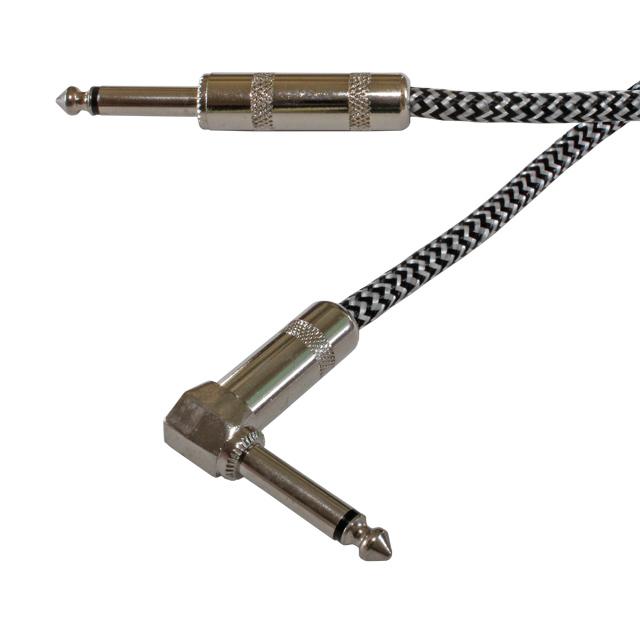 20ft woven guitar cable metal plugs RA-ST SILVER