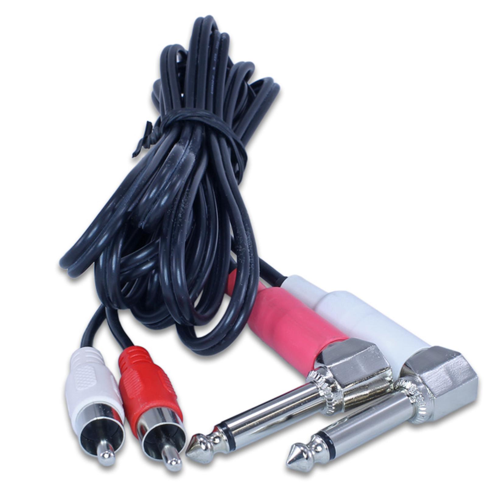 Stereo Dual RCA to Dual Mono Right Angle 1/4
